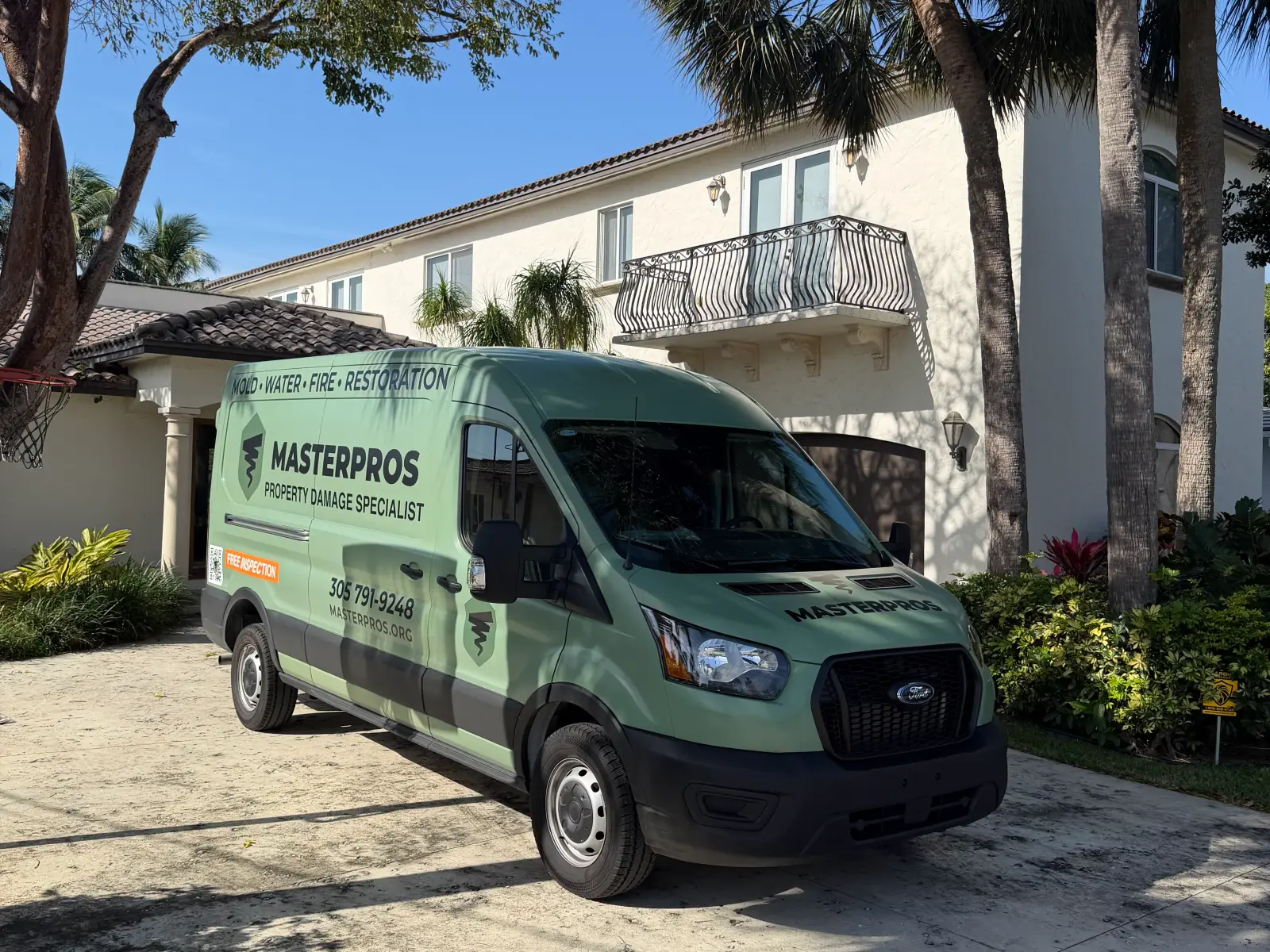 Masterpros emergency response van at a residential project site