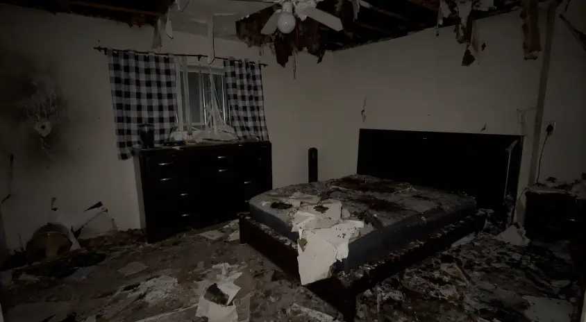 Fire damage restoration company cleaning smoke and soot damage in South Florida