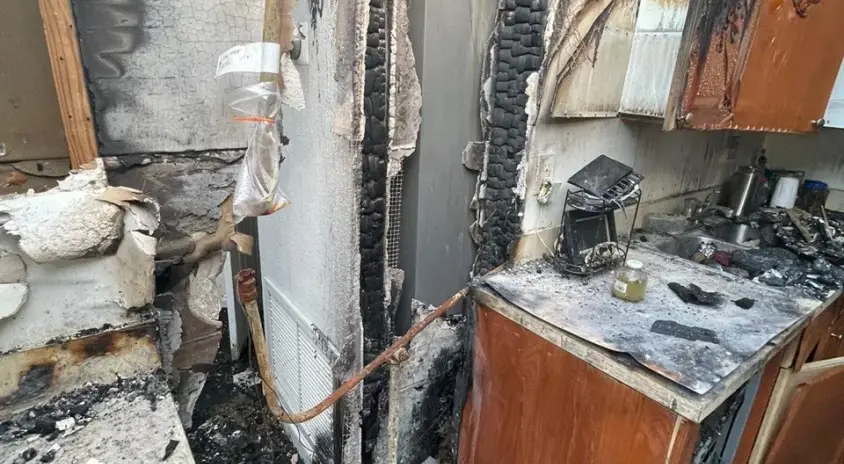 Fire damage restoration equipment at a South Florida property
