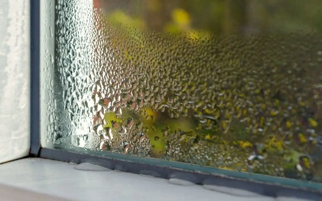 Condensation on window as first sign of high humidity in house