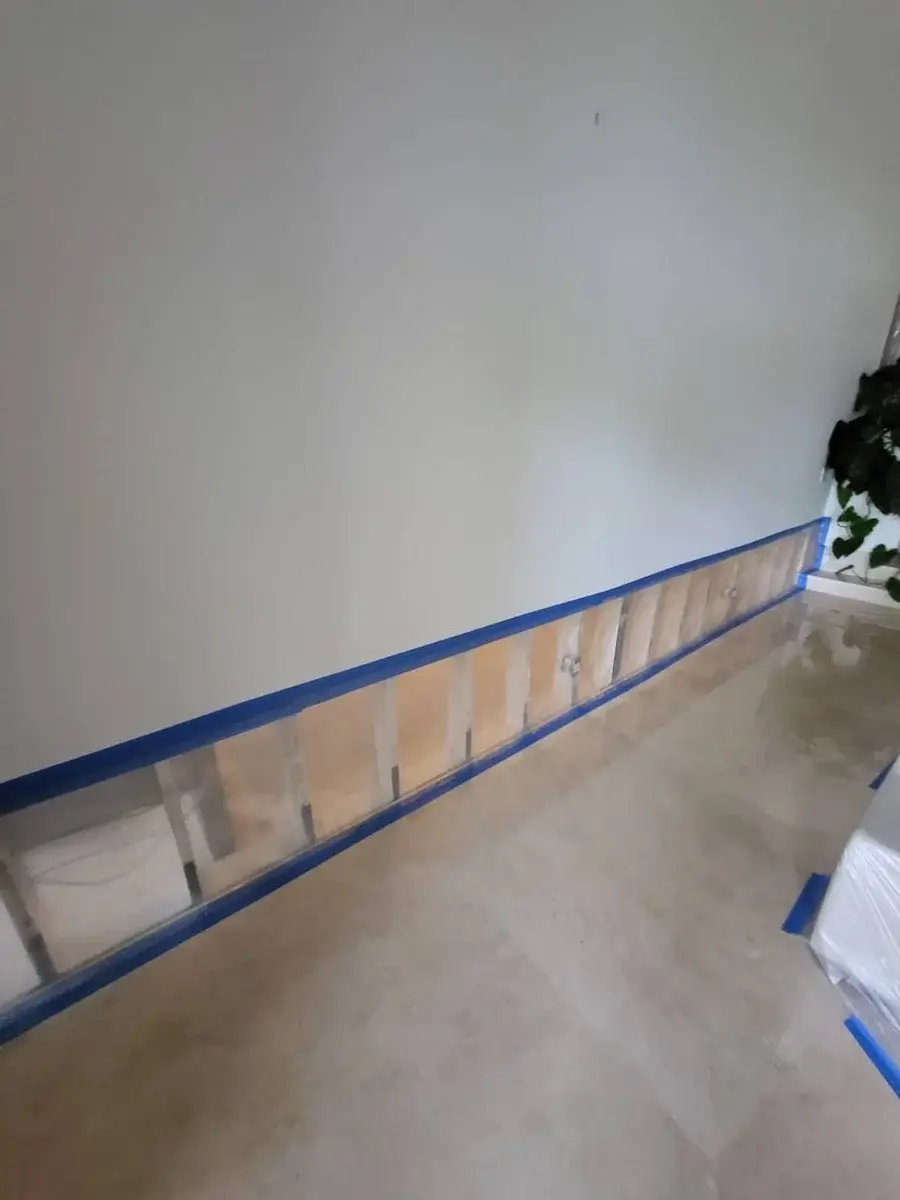 Water damage moisture inspection of walls and flooring
