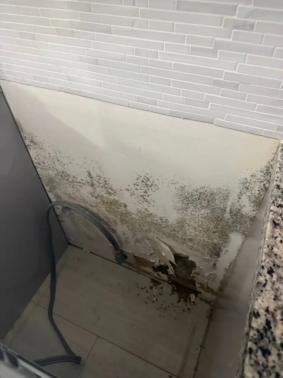 Moisture inspection after hidden bathroom leak