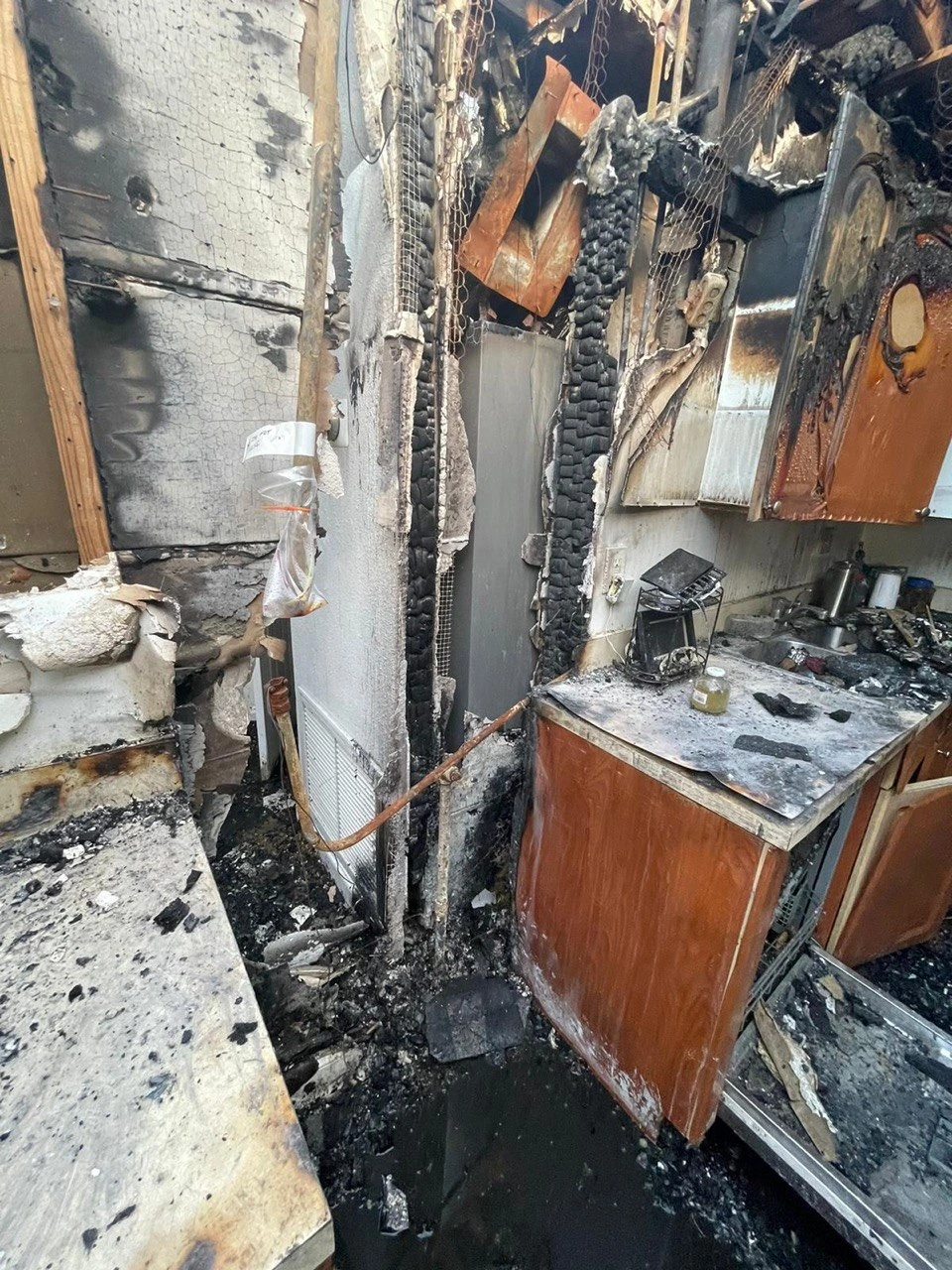 Fire damage restoration equipment at a South Florida property