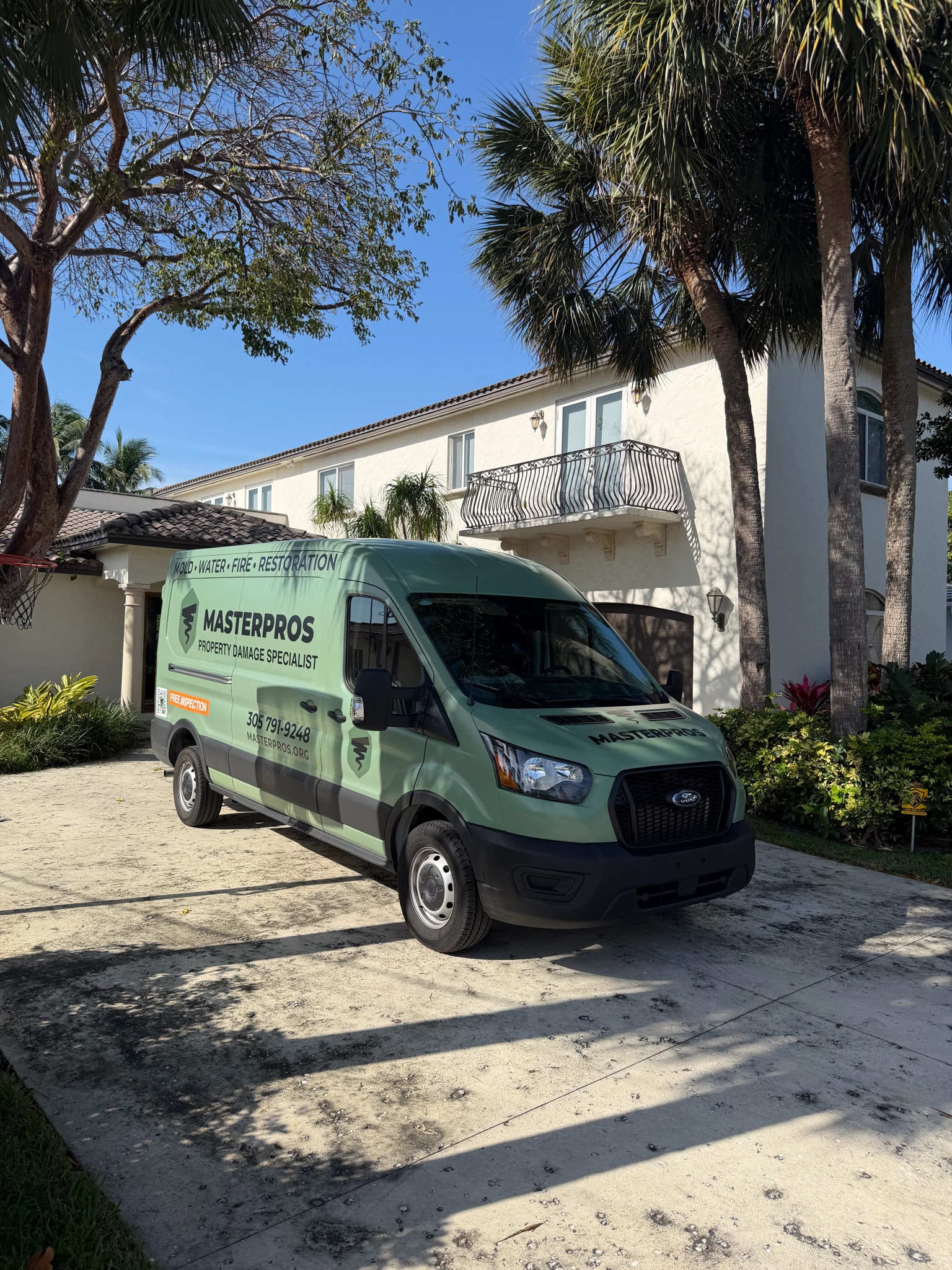 Masterpros emergency response van at a residential project site