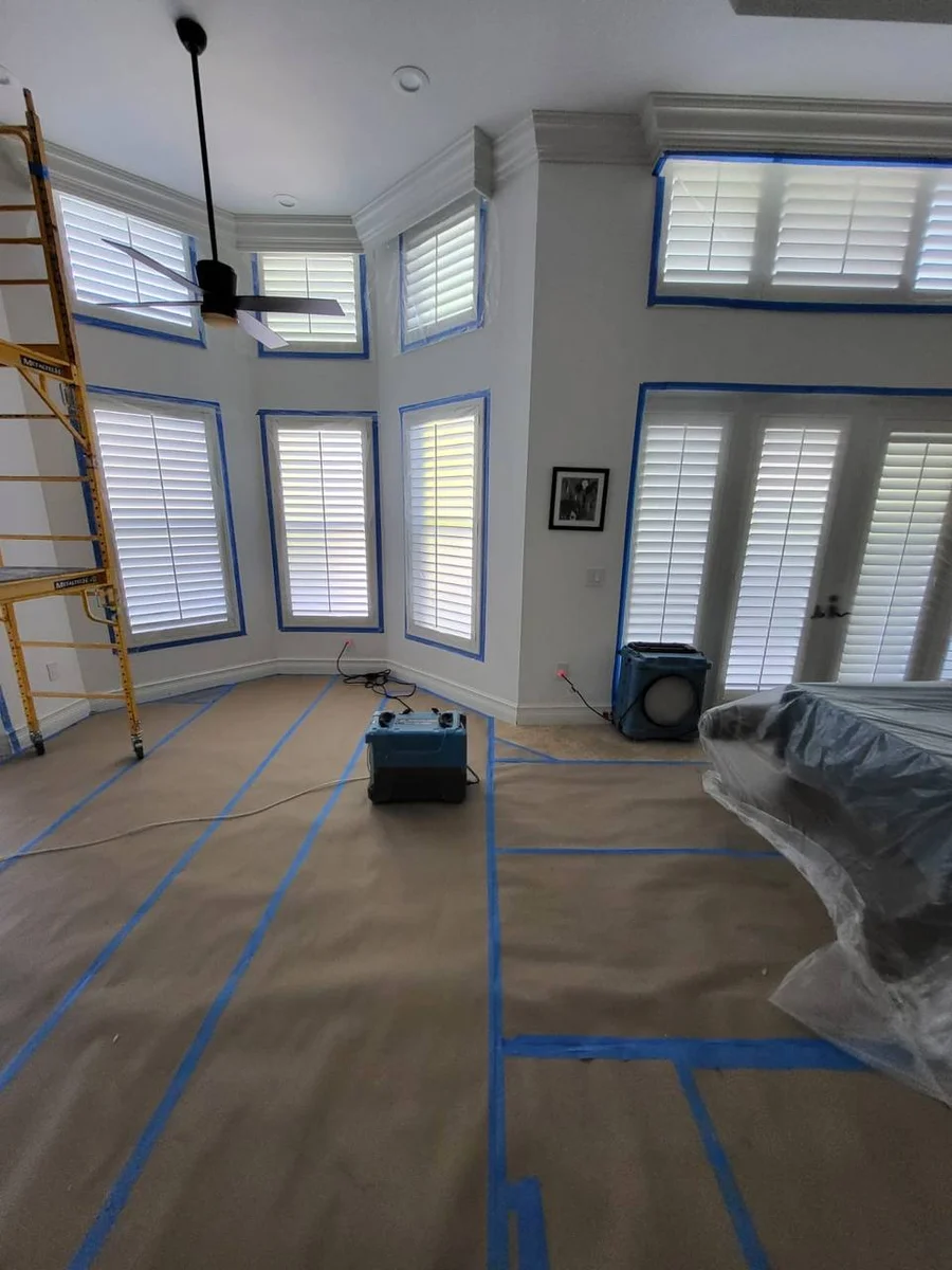 HEPA air filtration and containment during attic mold remediation