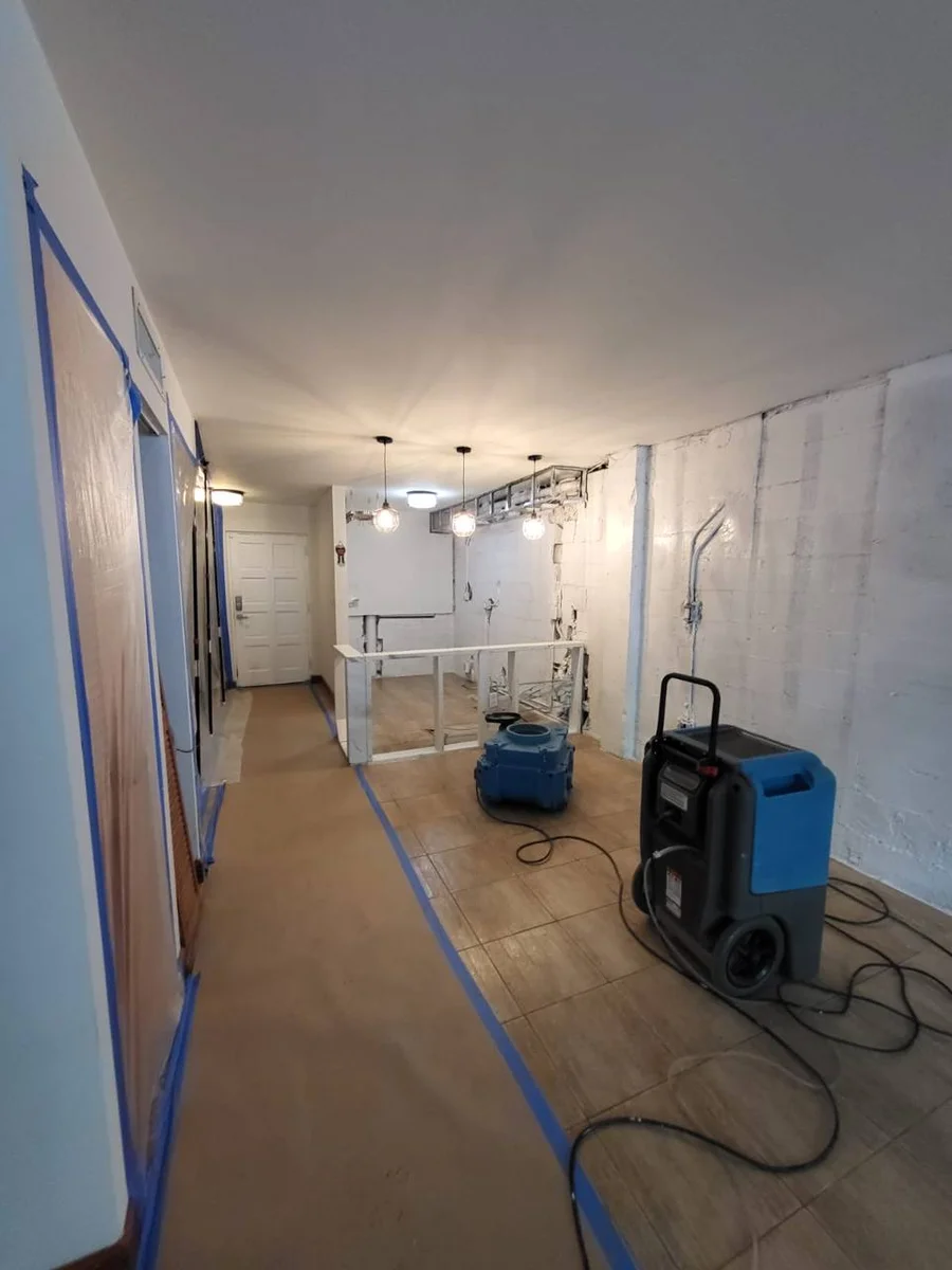 Restored area after water damage and mold remediation