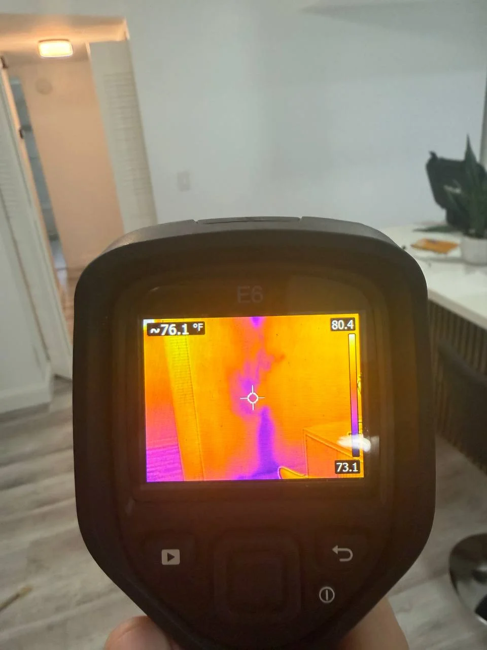 Water damage inspection after leak from unit above