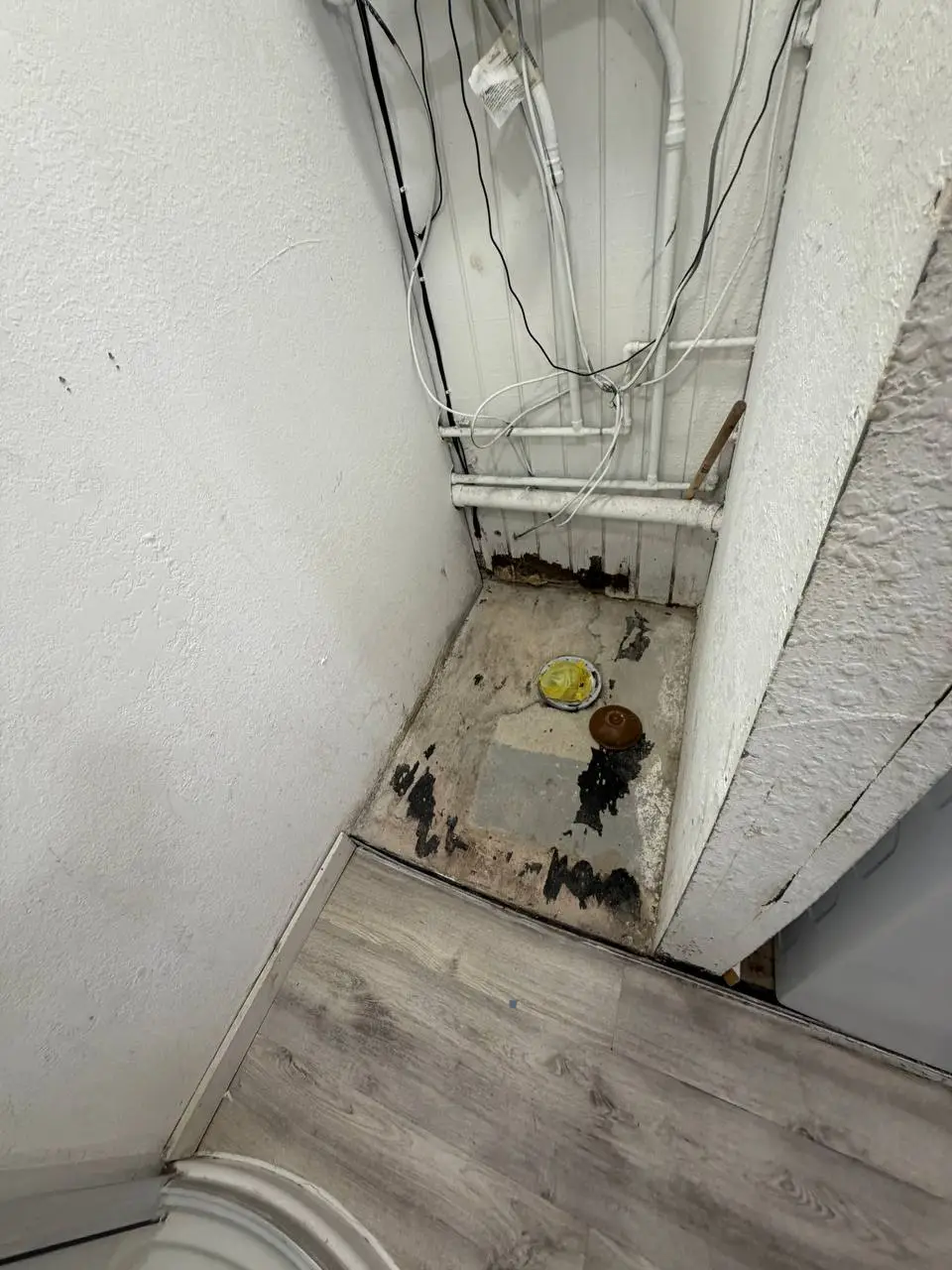 Water damage inspection after dishwasher leak