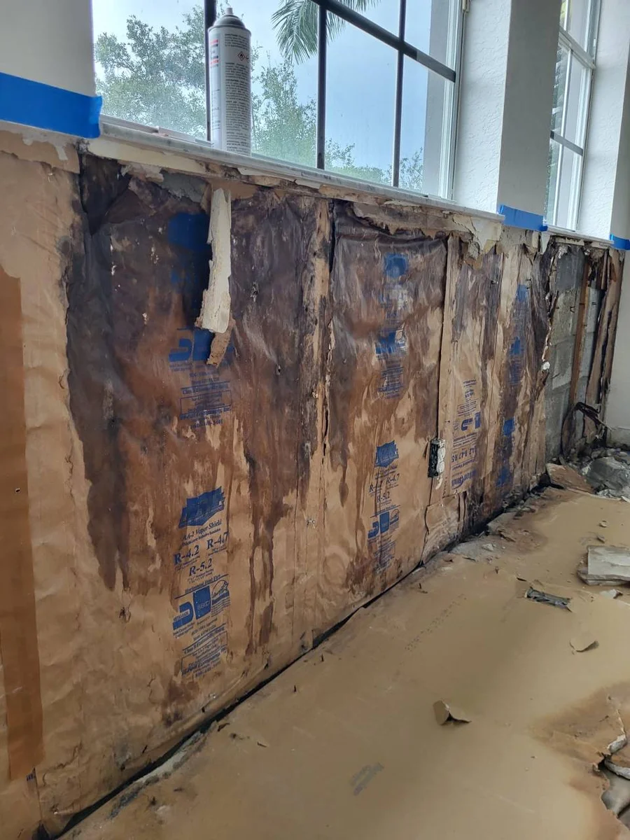 Water damage inspection after heavy rainfall